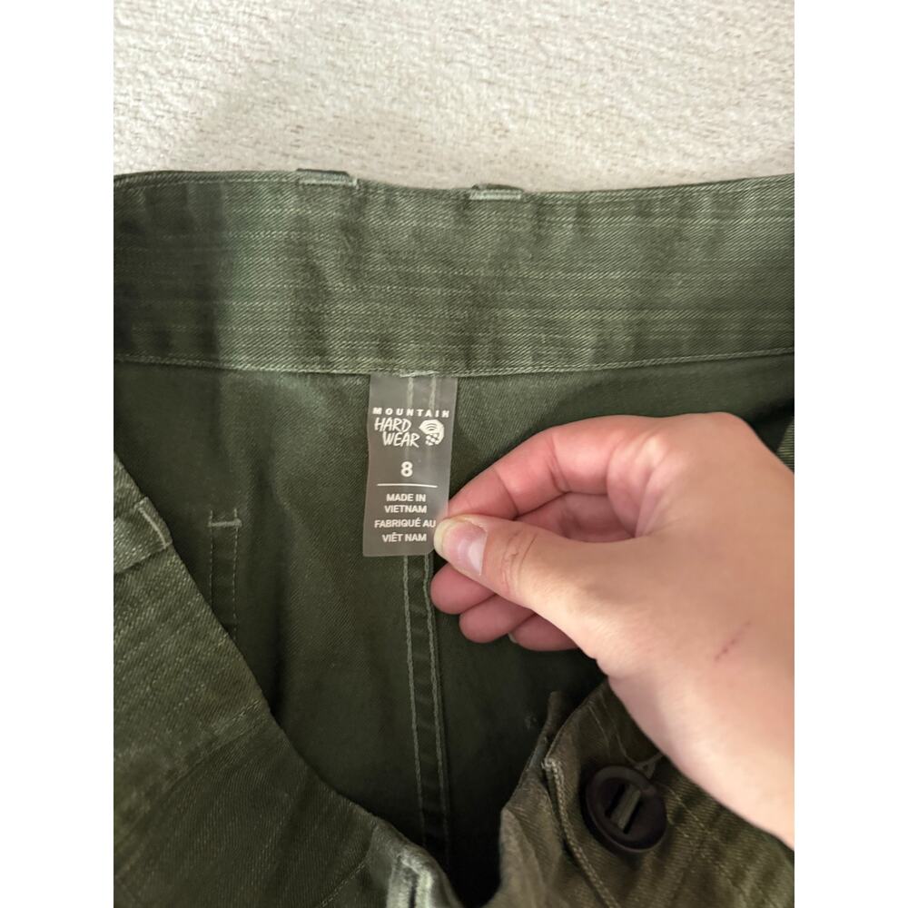 Mountain Hardwear Womens Sz 8 Cargo Shorts Olive Green Pockets Cotton Blend 4.5” - Picture 4 of 8